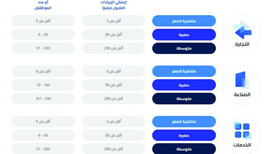 Classification of Small and Medium Enterprises in the UAE