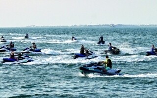 Jet Ski Enthusiasts Enjoy Thrills on Dubai's Jumeirah Beach
