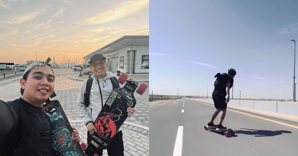 菲律宾人创下从迪拜滑行到阿布扎比的长板纪录