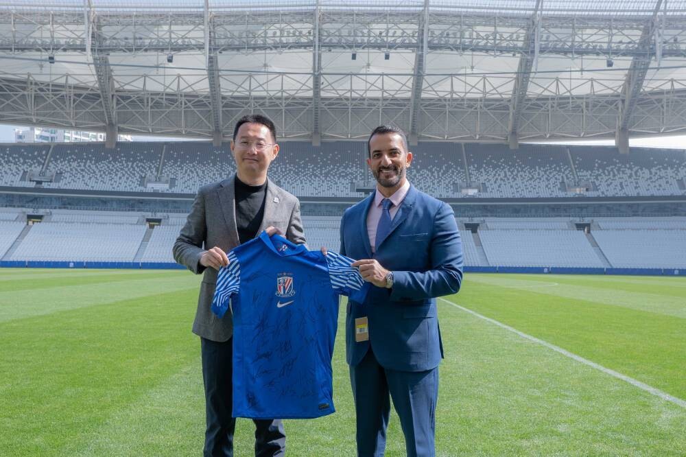 Deputy Ruler of Sharjah Visits Stadium in Shanghai