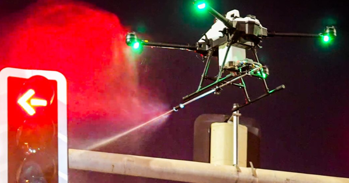 Dubai Cleans Traffic Signals with Drones
