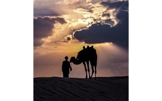 迪拜冬日落日画卷