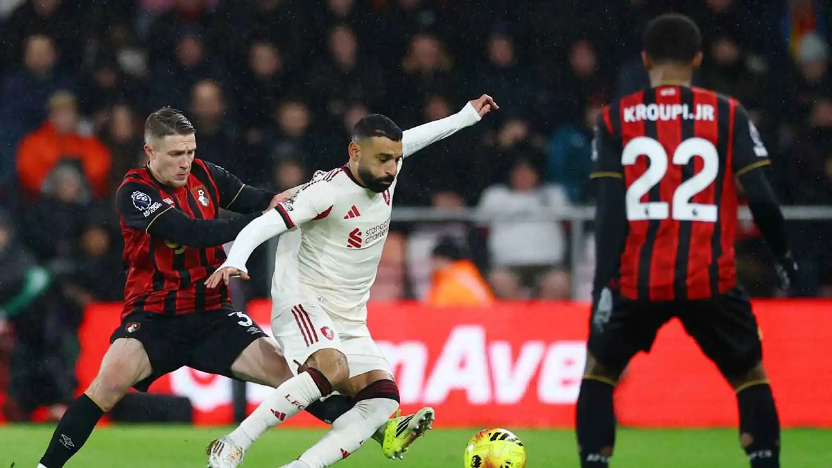 Liverpool and Bournemouth in the Premier League table