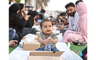 Little Fasting Person in UAE Eagerly Awaits Iftar