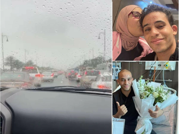 La policía de los EAE brinda asistencia a los residentes durante las fuertes lluvias