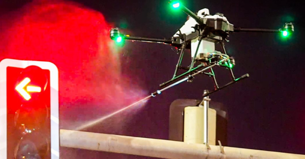 Dubai Cleans Traffic Signals with Drones