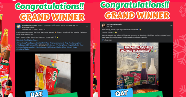 NutriAsia Announces Winners of GCC Holiday Campaign